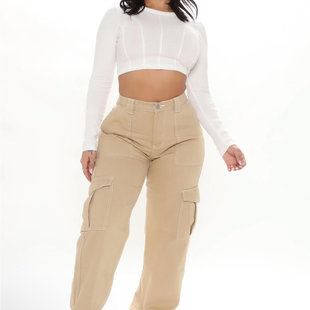 Fashion Nova Tan Cargo Pants